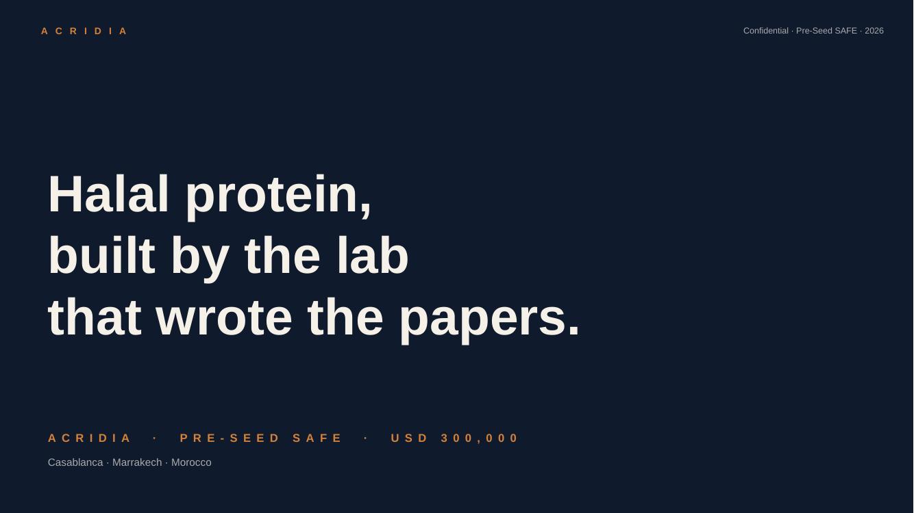 JARADY pitch deck — slide 1
